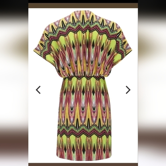 tbags Los Angeles Womens Abella Colorful Art To Wear Batwing Sleeve Dress Large - Picture 9 of 9